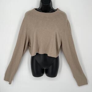 Cotton Citizen NEW Women's Tokyo Crop Shirt Sz M Vintage Espresso Long Sleeve